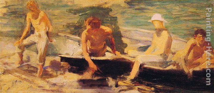 The Rowing Party painting - Henry Scott Tuke The Rowing Party art painting